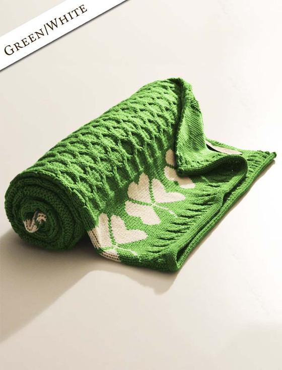 Aran Cashmere Medium Merino Shamrock Throw