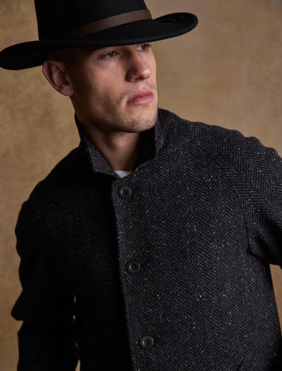 Aran Cashmere Men's Boston Wool Felt Hat - Black