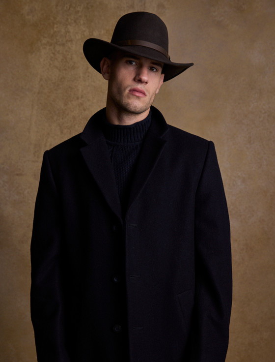 Aran Cashmere Men's Boston Wool Felt Hat - Brown