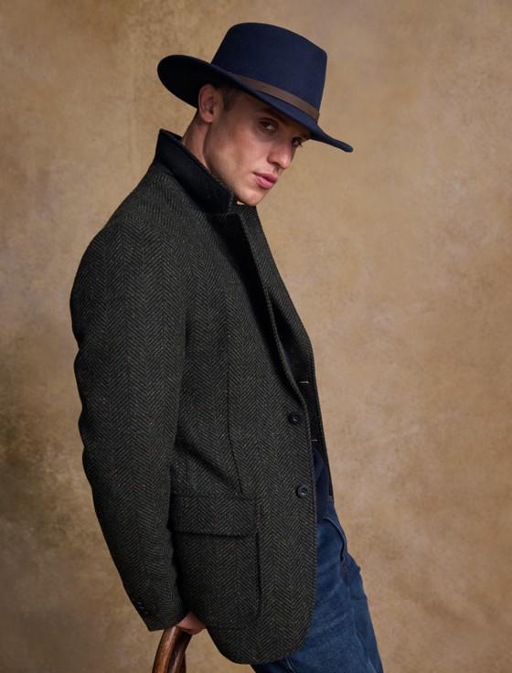 Aran Cashmere Men's Boston Wool Felt Hat- Navy