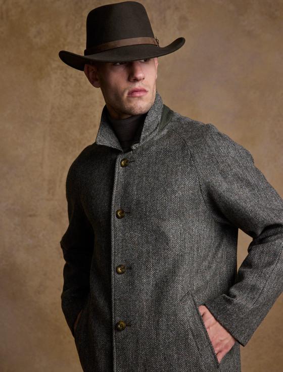 Aran Cashmere Men's Boston Wool Felt Hat - Olive