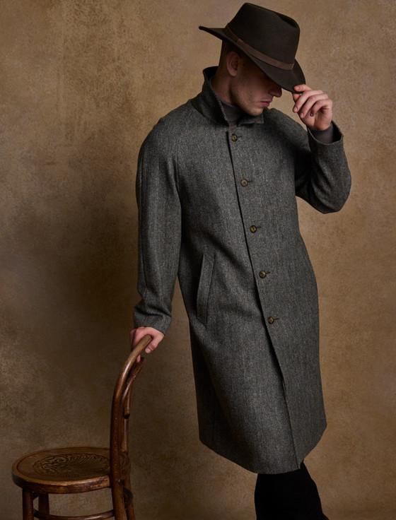 Aran Cashmere Men's Boston Wool Felt Hat - Olive