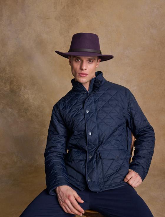 aran cashmere Men's Boston Wool Felt Hat - Plum