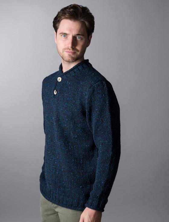 Aran Cashmere ‎Men's Donegal Tweed 2 Button Sweater