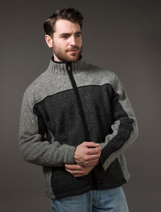 aran cashmere ‎Men's Fl‎eece Li‎ned Wool Jacket