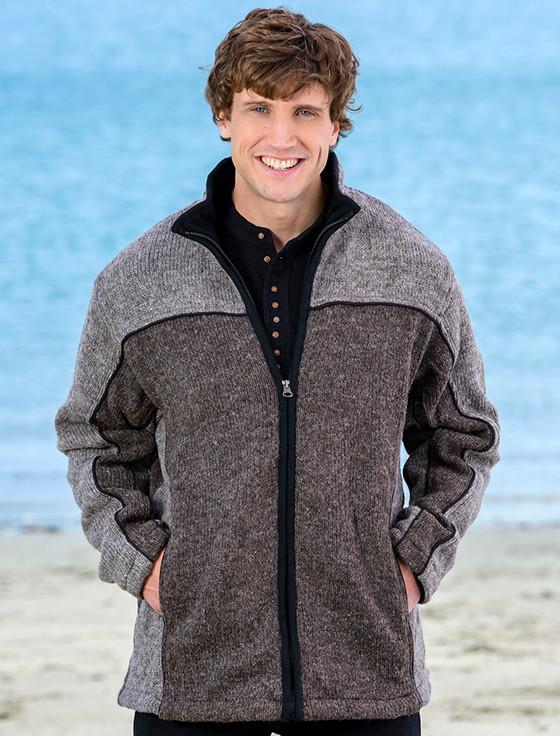 Aran Cashmere ‎Men's Fleece Li‎ned Wool Jacket
