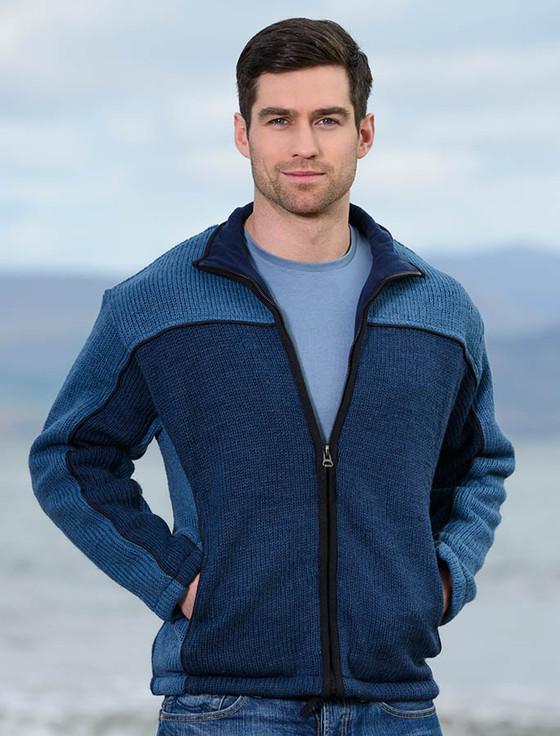 aran cashmere ‎Men's Fleece Li‎ned Wool Jacket