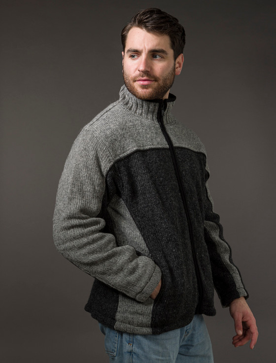 Aran Cashmere Men's Fleece Lined Wool Jacket