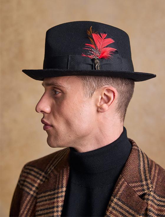 Aran Cashmere Men's Kildare Trilby Felt Hat - Black