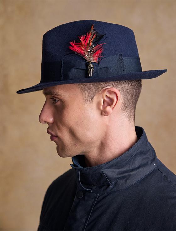 Aran Cashmere Men's Kildare Trilby Felt Hat - Navy