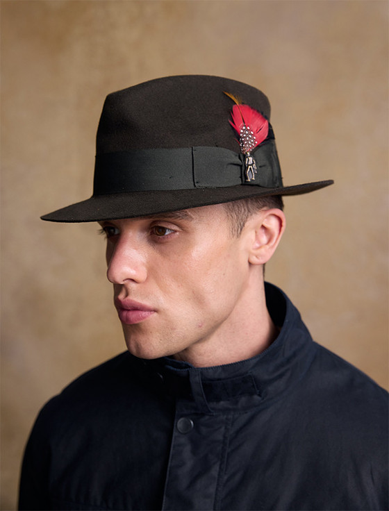 Aran Cashmere Men's Kildare Trilby Felt Hat - Olive