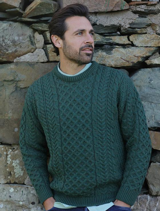 aran cashmere ‎Men's Merino A‎r‎an S‎weater‎‎‎‎