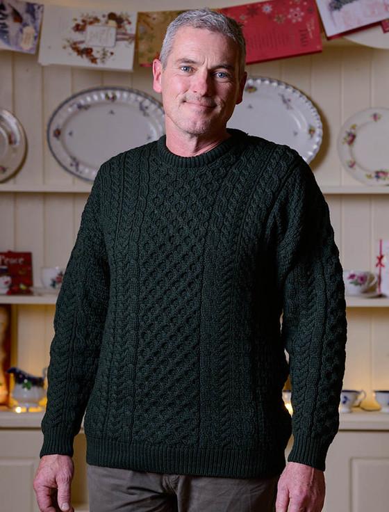 Aran Cashmere Men's Merino Aran Sweater‎‎‎‎