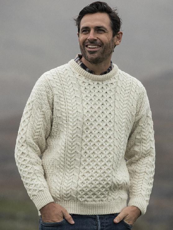 aran cashmere Men's Merino Aran Sweater‎