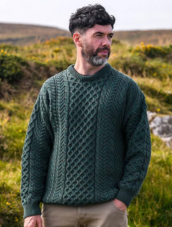 aran cashmere Men's Merino Aran Sweater