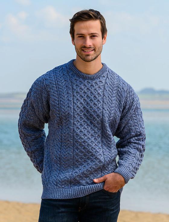 Aran Cashmere Men's Merino Aran Sweater‎‎‎‎‎‎‎‎‎‎‎‎