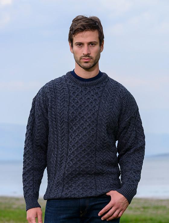 aran cashmere Men's Merino Aran Sweater‎‎