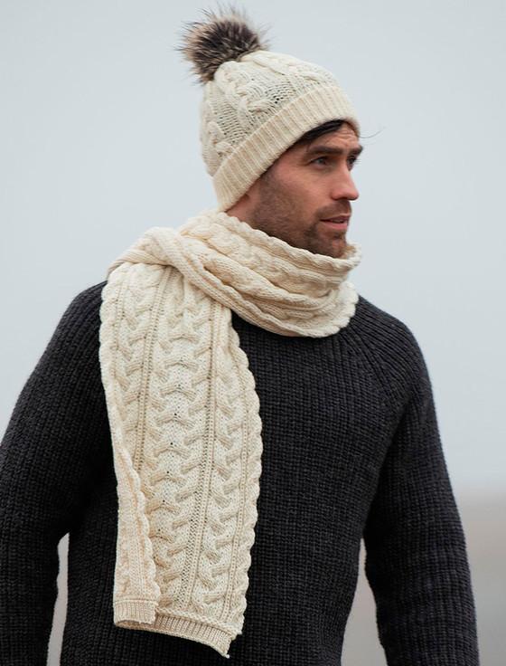 Aran Cashmere Men's Merino Cable Hat