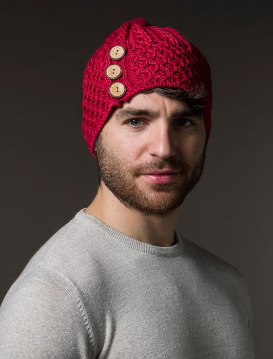 aran cashmere ‎Men's Merino Ho‎neycomb Pom Pom Hat