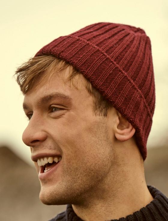 aran cashmere Men's Ribbed Merino Wool Hat