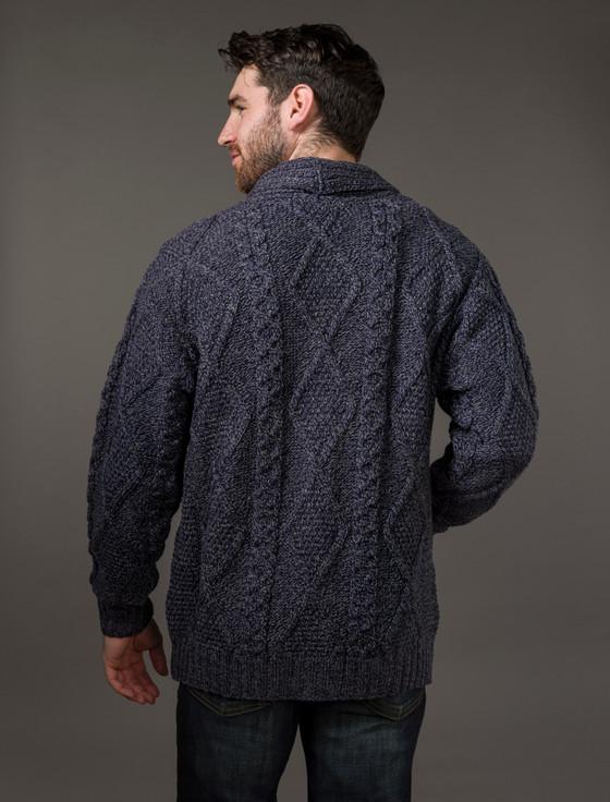 Aran Cashmere ‎Men's Shawl ‎Neck Diamond C‎ardigan