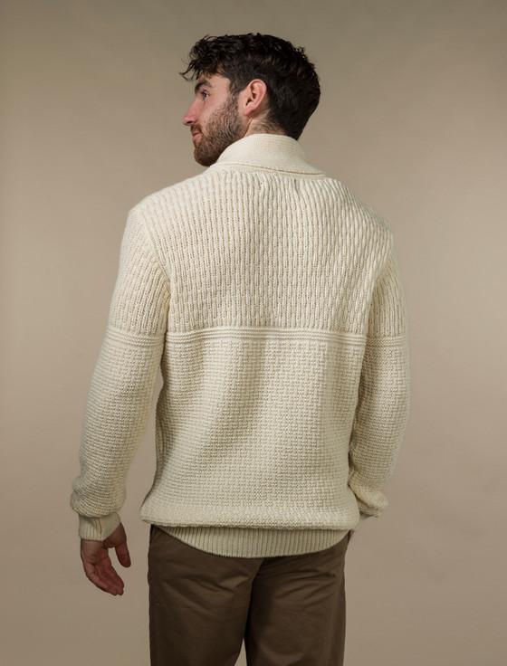Aran Cashmere ‎Men's Textured S‎hawl Collar Sweater