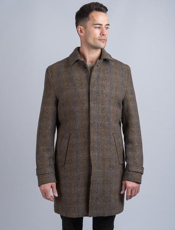 Aran Cashmere Men's Tweed Hunting Coat - Horse Brown