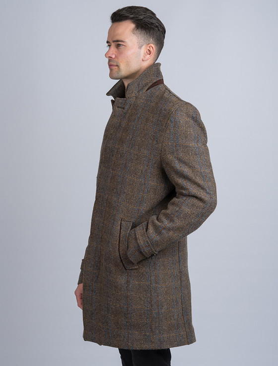 Aran Cashmere Men's Tweed Hunting Coat - Horse Brown