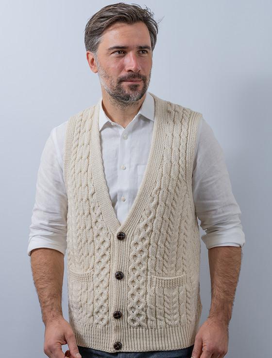 Aran Cashmere Men's V-Neck Waistcoat