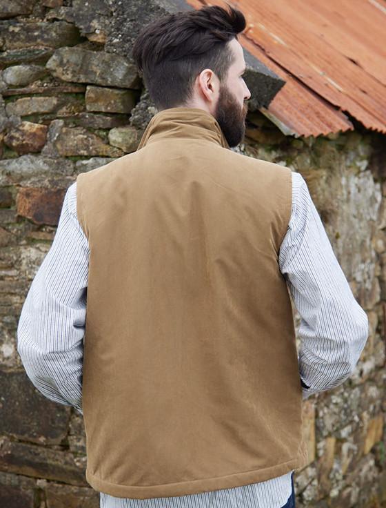 Aran Cashmere Men's West Cork Windproof Vest - Brown