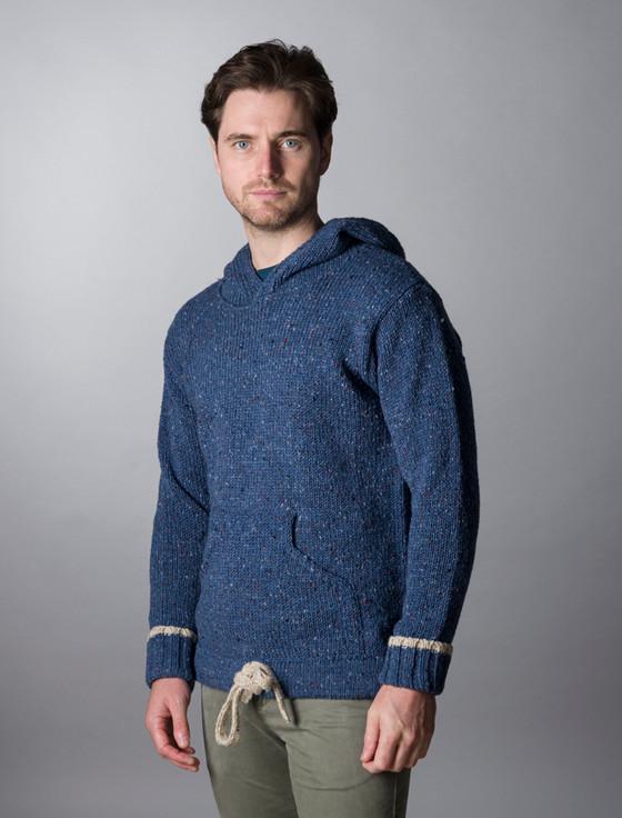 aran cashmere Men's Wool Hoodie with Pouch Pocket‎‎‎‎