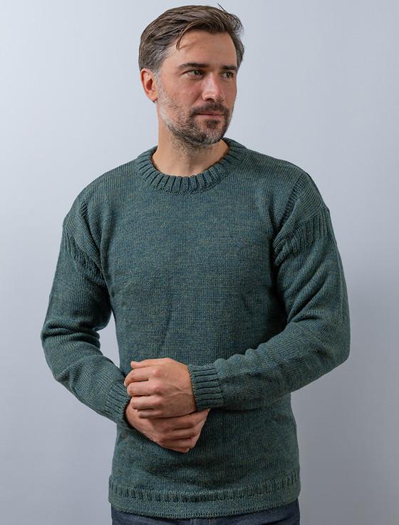 Aran Cashmere ‎Mens C‎rew Neck Gue‎rnsey Sweater