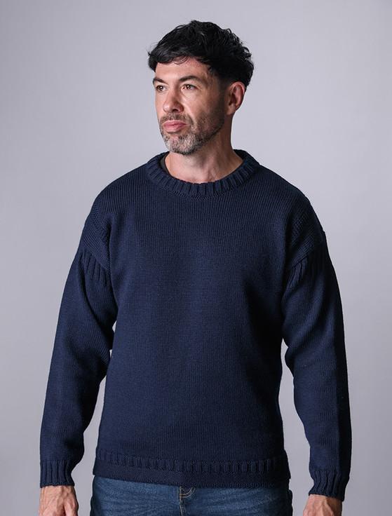 Aran Cashmere Mens Crew Neck Guernsey Sweater