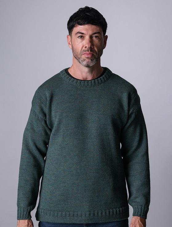 Aran Cashmere Mens Crew Neck Guernsey Sweater