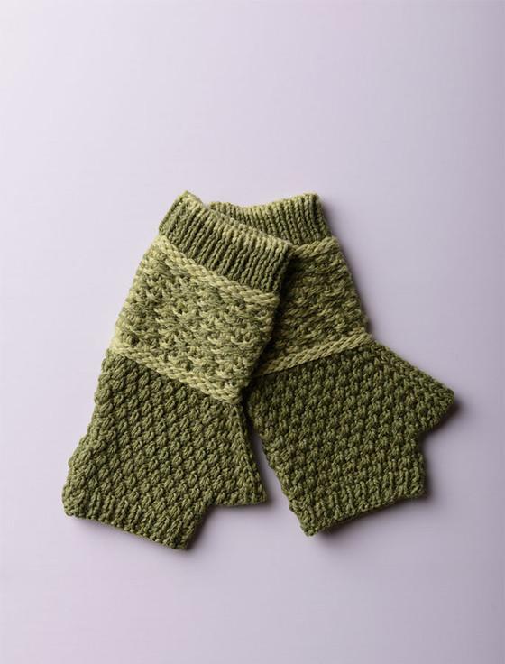 Aran Cashmere Mens Fairisle Merino Wool Mittens