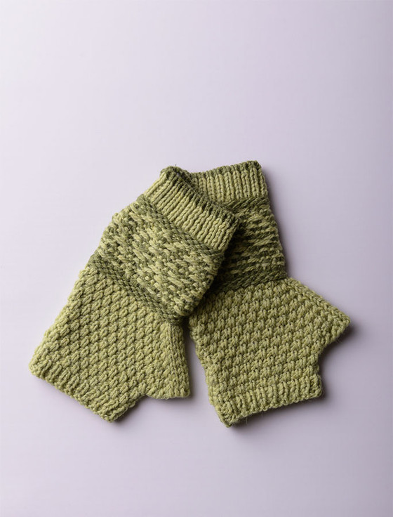 Aran Cashmere Mens Fairisle Merino Wool Mittens