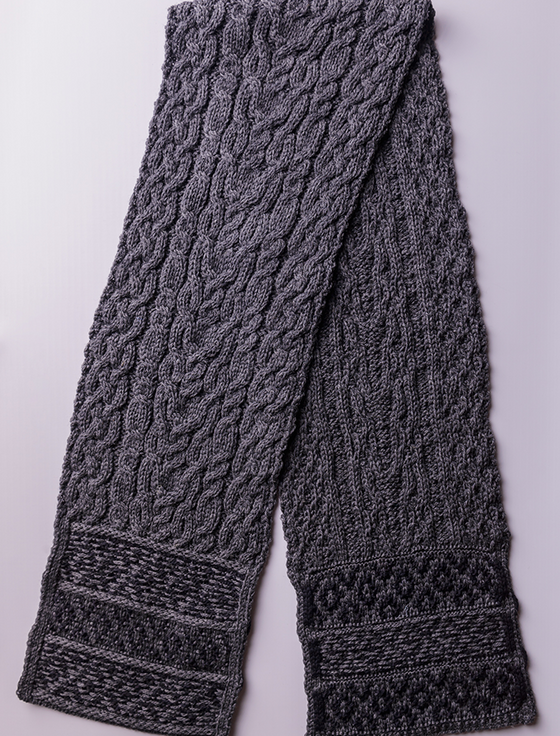 Aran Cashmere Mens Fairisle Merino Wool Scarf