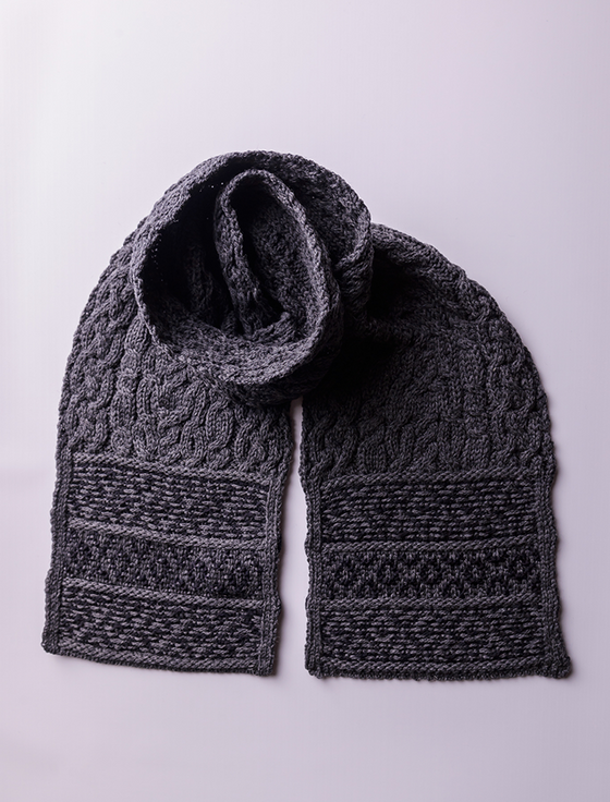 Aran Cashmere Mens Fairisle Merino Wool Scarf