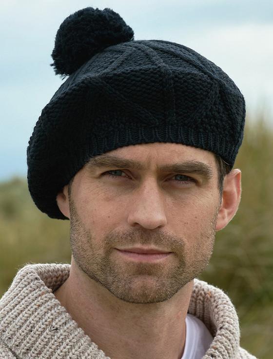 Aran Cashmere Mens Merino Wool Tam Hat
