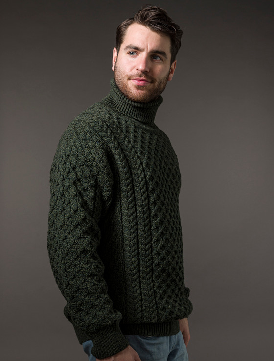 Aran Cashmere ‎Mens Wool Turtlene‎ck‎ Sweater‎‎