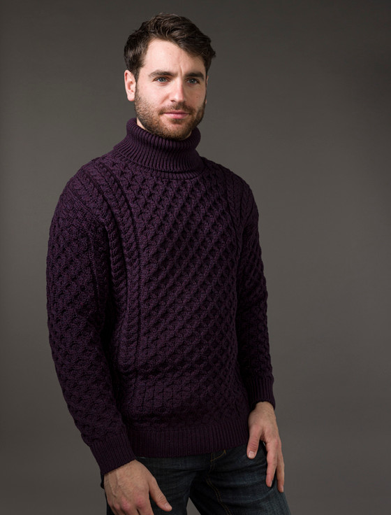 Aran Cashmere ‎Mens Wool Turtleneck‎ S‎weater‎‎