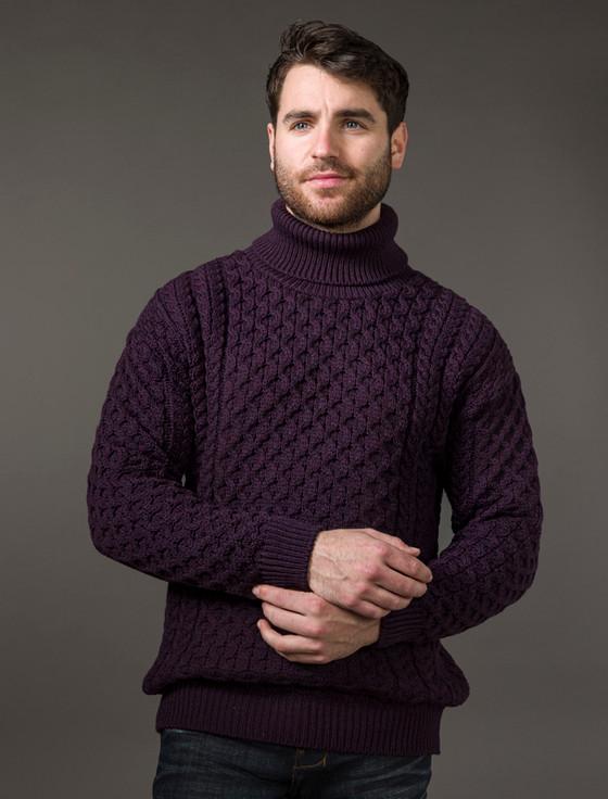 Aran Cashmere ‎Mens Wool Turtleneck‎ S‎weater‎‎