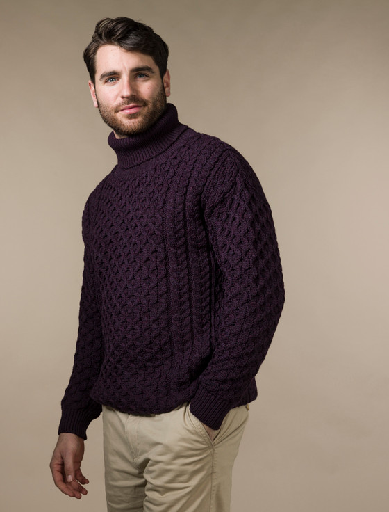 aran cashmere ‎Mens Wool Turtleneck‎ S‎weater‎‎