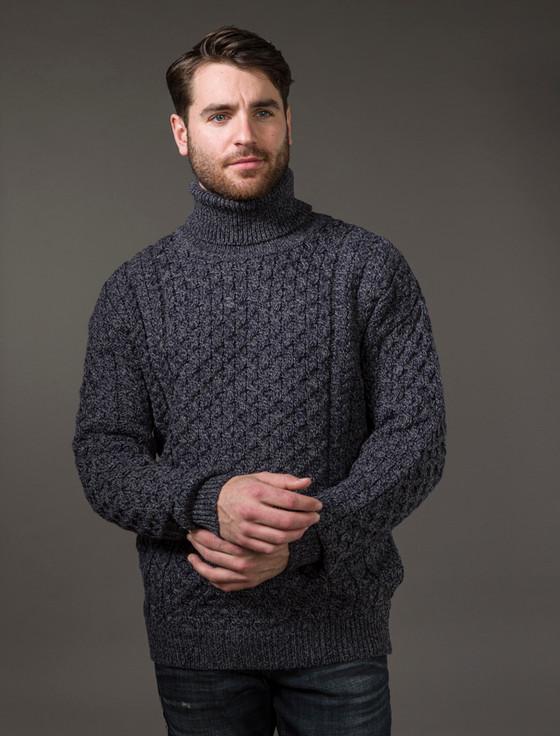 aran cashmere ‎Mens Wool Turtleneck‎ Sweater‎‎