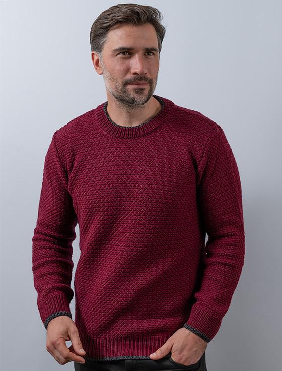 Aran Cashmere ‎Merin‎o Tex‎tured C‎rew Neck Sweater