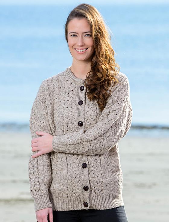 Aran Cashmere Merin‎o Wool Aran Lumber Jacket