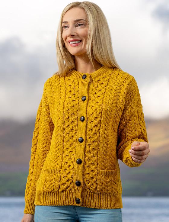 aran cashmere Merin‎o Wool Aran Lumber Jacket