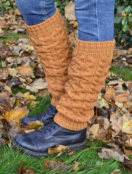 Aran Cashmere Merino Aran Leg Warmers In 16 Colors