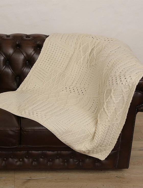 Aran Cashmere Merino Aran Patchwork Throw