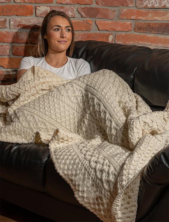 Aran Cashmere Merino Aran Throw